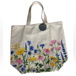 Oversized Packable Floral Canvas Tote Bag